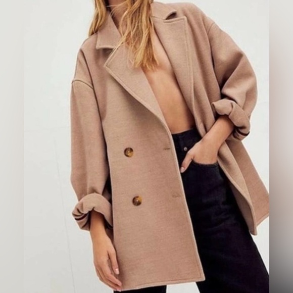 Free People Jackets & Blazers - New Free People Hannah Slouchy Blazer Coat In Camel Size Medium